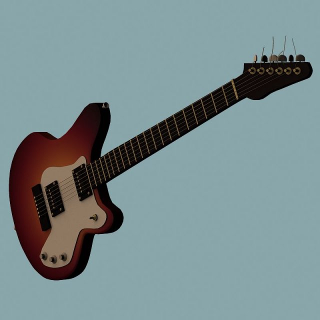 electric guitar 3D Model .c4d .max .obj .3ds .fbx .stl .blend 