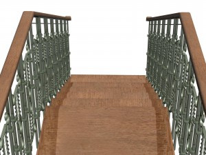 stairs with wrought iron rail Modelo 3D