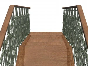 stairs with wrought iron rail 3D Model