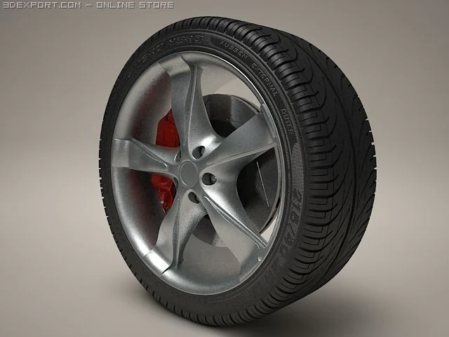 wheel 01 3D Model .c4d .max .obj .3ds .fbx .stl .blend 