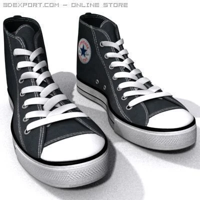 all star shoe 3D Model .c4d .max .obj .3ds .fbx .stl .blend 