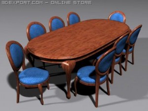 table set Model 3D