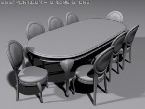table set 3Dモデル