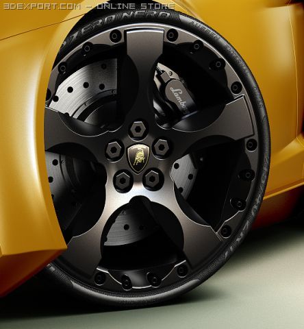 disk lamborgini gallardo with brakes Modelo 3D .c4d .max .obj .3ds .fbx .stl .blend 