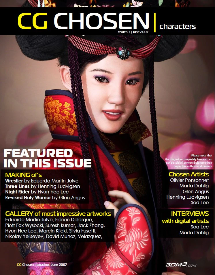 cg chosen  characters magazine no3 3D Model .c4d .max .obj .3ds .fbx .stl .blend 