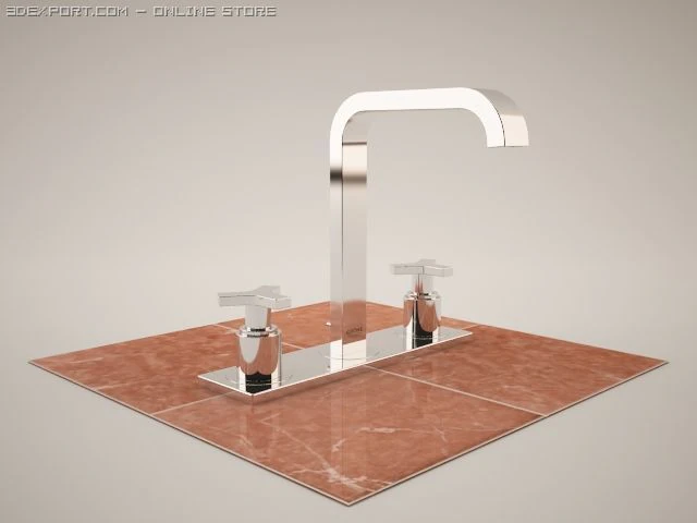 allure 20143 three  hole basin mixer 3D Model .c4d .max .obj .3ds .fbx .stl .blend 
