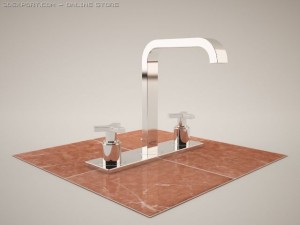 allure 20143 three  hole basin mixer 3D-Modell