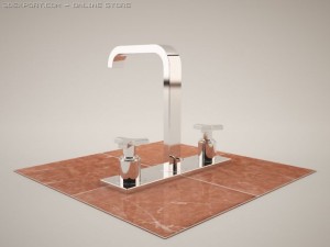 allure 20143 three  hole basin mixer 3D Modell