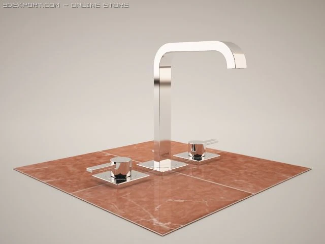 allure 20188 three  hole basin mixer 3D Model .c4d .max .obj .3ds .fbx .stl .blend 
