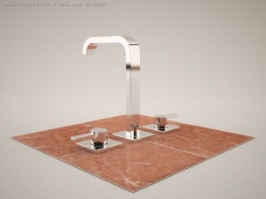 allure 20188 three  hole basin mixer Model 3D