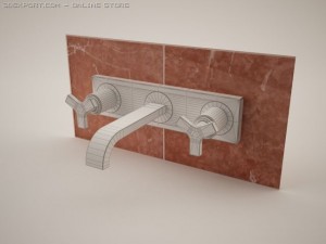 allure 20144 three  hole basin mixer 12 3D Model