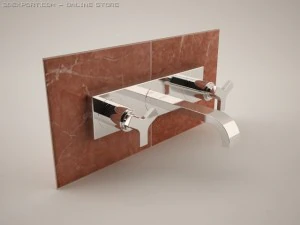 Allure 20190 Drei-Loch-Waschtischmischer 3D Modell