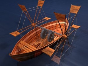leonardos boat with shovel 3D Model