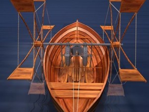 leonardos boat with shovel Modèle 3D