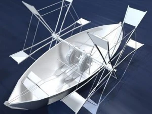 leonardos boat with shovel 3D Model