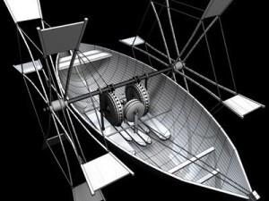 leonardos boat with shovel Modèle 3D