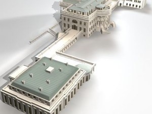 white house complex 3D-Modell