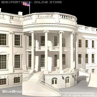 the white house 3D Model .c4d .max .obj .3ds .fbx .stl .blend 