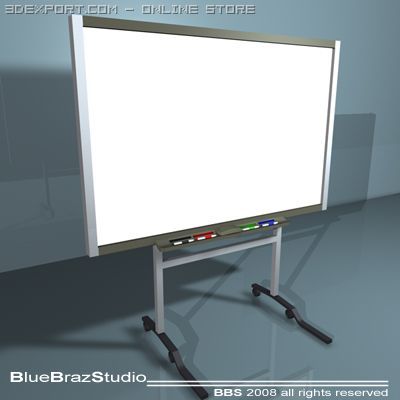 instructional smart whiteboard 3Dモデル .c4d .max .obj .3ds .fbx .stl .blend 