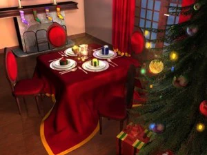 xmas dining room 3D Model