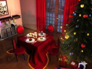 xmas dining room 3D Model