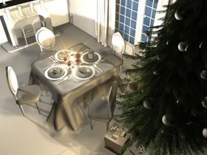 xmas dining room 3D Model