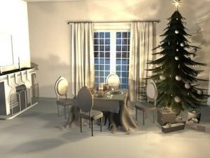 xmas dining room 3D Model