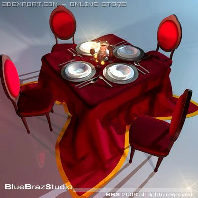 xmas table 3D Model .c4d .max .obj .3ds .fbx .stl .blend 