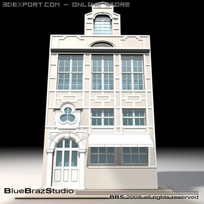 old style facade 3D Model .c4d .max .obj .3ds .fbx .stl .blend 