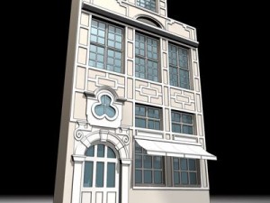 old style facade Modello 3D