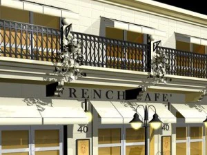 cafe restaurant facade 3D Model
