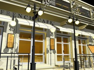 cafe restaurant facade 3D Model