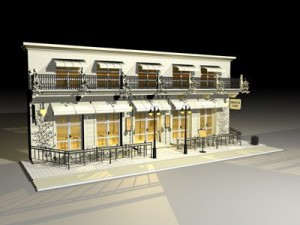 cafe restaurant facade 3D Модель