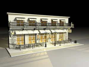 cafe restaurant facade 3D Model