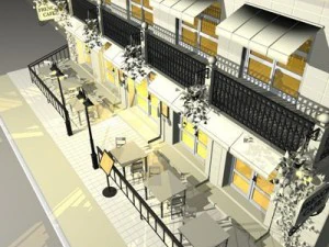 cafe restaurant facade 3D Model