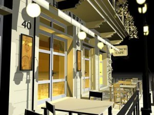 cafe restaurant facade 3D Model