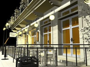 cafe restaurant facade 3D Model