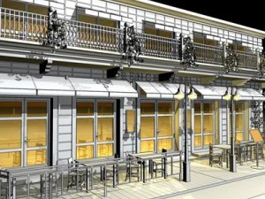 cafe restaurant facade 3D Model