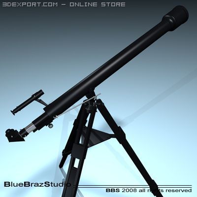 telescope Model 3D .c4d .max .obj .3ds .fbx .stl .blend 