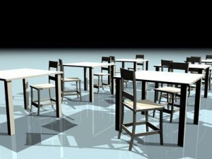 table and chair 3D मॉडल