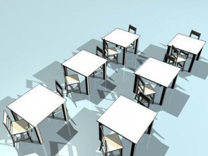 table and chair 3D मॉडल