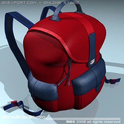 zaino Modello 3D .c4d .max .obj .3ds .fbx .stl .blend 