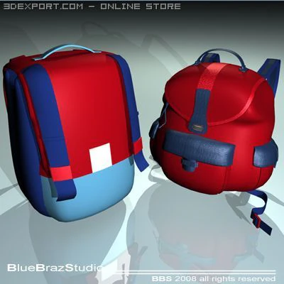 बैकपैक 2 3D मॉडल .c4d .max .obj .3ds .fbx .stl .blend 