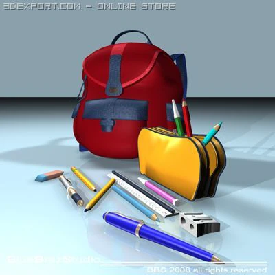 шкільні інструменти 3D Модель .c4d .max .obj .3ds .fbx .stl .blend 