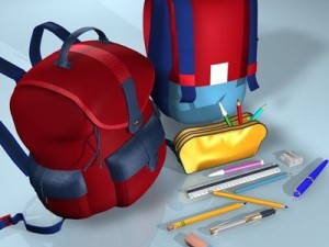 backpack school tools Modelo 3D