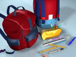 backpack school tools 3D Model