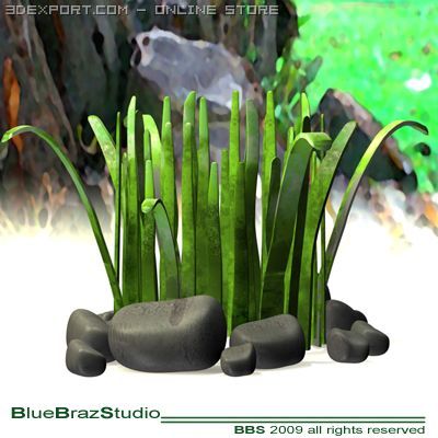 grass cartoon 3D-Modell .c4d .max .obj .3ds .fbx .stl .blend 