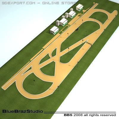 complete horserace 3D Model .c4d .max .obj .3ds .fbx .stl .blend 