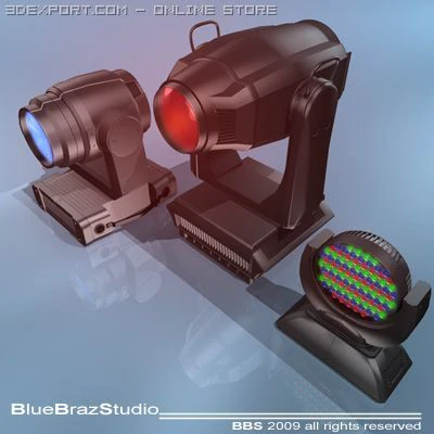 moving heads collection 3D Model .c4d .max .obj .3ds .fbx .stl .blend 