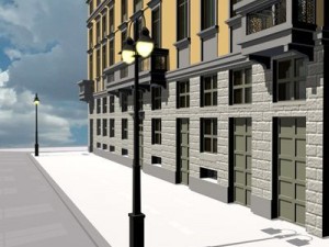 european building facade 3D 모델